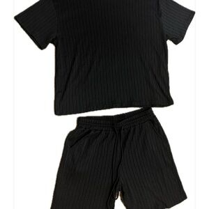 Men's Black Shorts Set Large
